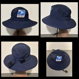 Vintage Postal Service Blue Bucket Sun Hat    size large